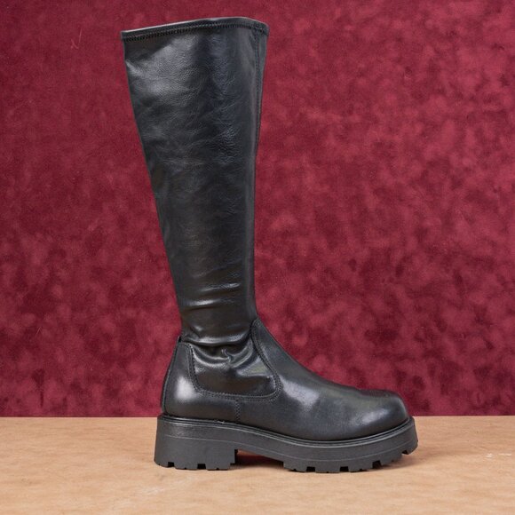 Vagabond Women Kenova Tall Black Leather Lug Festival Chunky Boots Sz 8US EUR38 - Picture 4 of 10